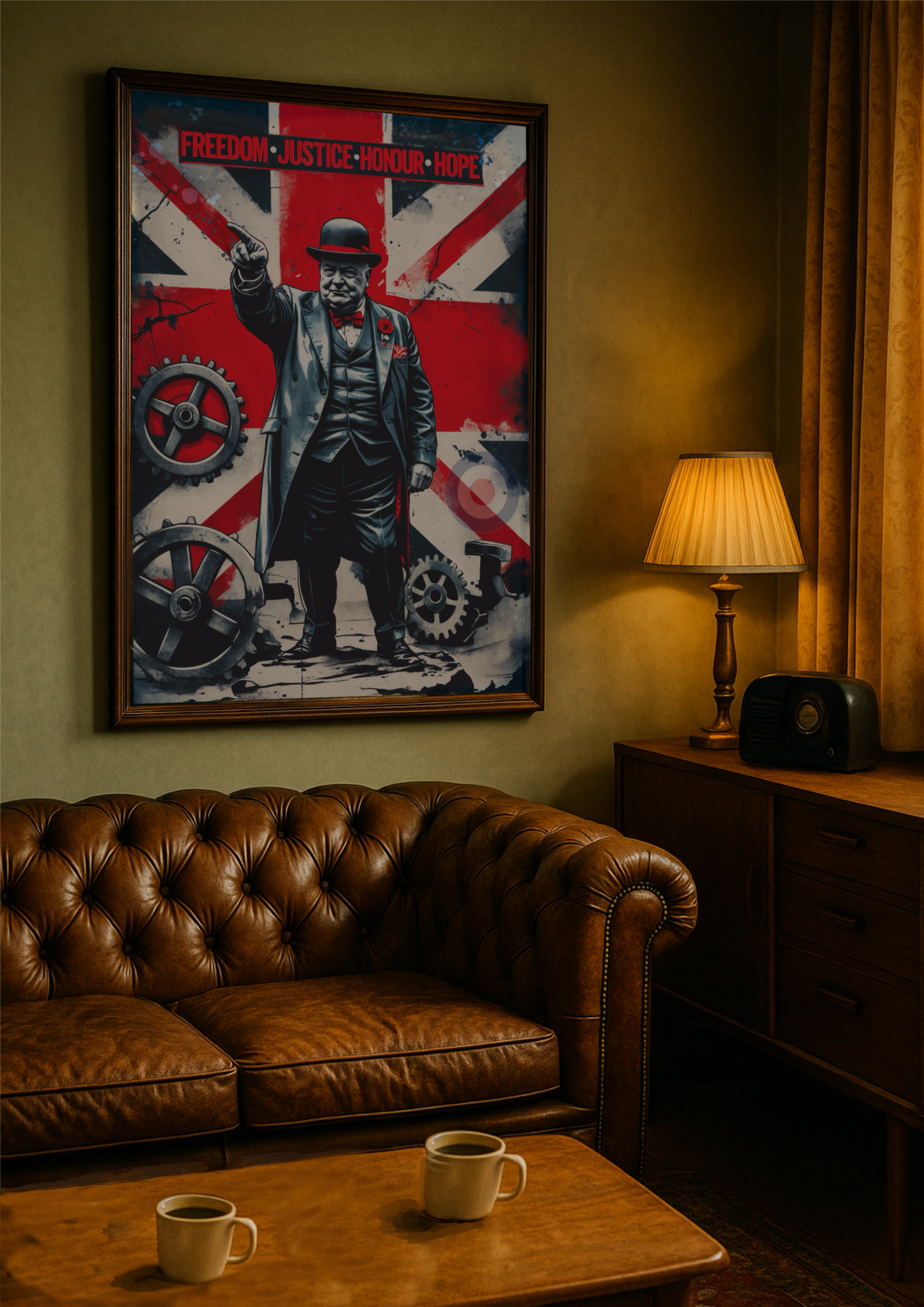 Churchill Freedom Justice Honour Hope Print Fine Art Print