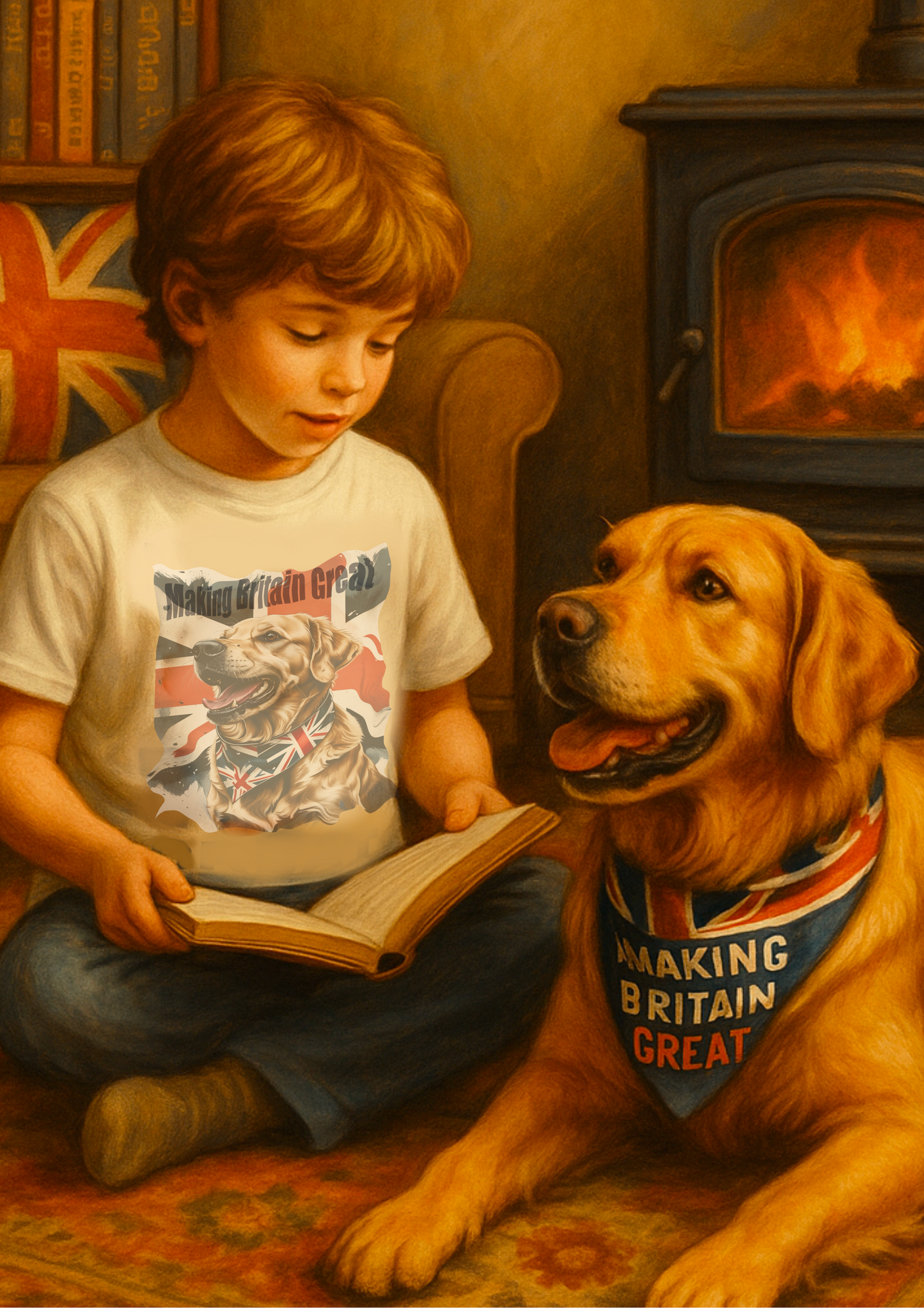 Golden Retriver making Britain great Kids T-Shirt